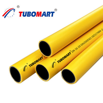 PEX Al PEX ท่อแก๊ส OD 16 มม - 32 มม หลอดแก๊ส PEX สีเหลืองหลายชั้น
