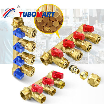 หลากหลาย Outlet 1/2 นิ้วทองแดง Pex manifold 150 Psi กับความทนทานอุณหภูมิสูง
