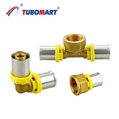 16mm - 32mm Alu Pex Press Fittings TH Type ด้วยทองแดงธรรมชาติที่กําหนดเอง