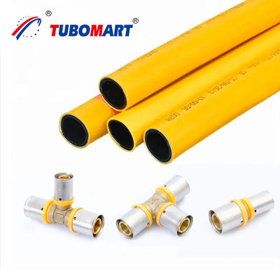 OEM PEX Fittings สีเหลือง ระบบประปาแก๊สทองเหลือง 16-32MM