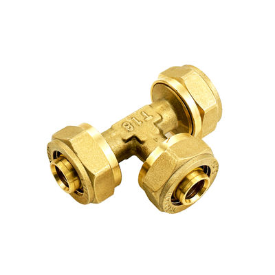 เครื่องโกง Pex Pipe Compression Fittings ในเหลืองทองแดง หรือ Nickel Plated Finish