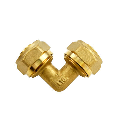 รับรอง ISO สีเหลืองทองแดง CNC ความแม่นยํา เครื่องแปรรูป Elbow Pex Compression Fitting