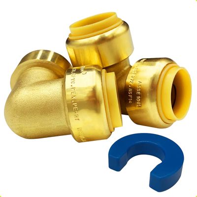 PEX Tubing ไม่มีหมู คุณภาพสูง 3 ด้านผลักดัน Fit ติดกับ NPT Thread 90 องศา