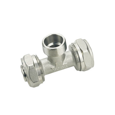เครื่องปรับความชดเชย Pex เครื่องเชื่อมเพศชายเพศหญิงสําหรับเครื่องวัดแก๊ส สีทองเหลือง ISO17484-1/AS41768