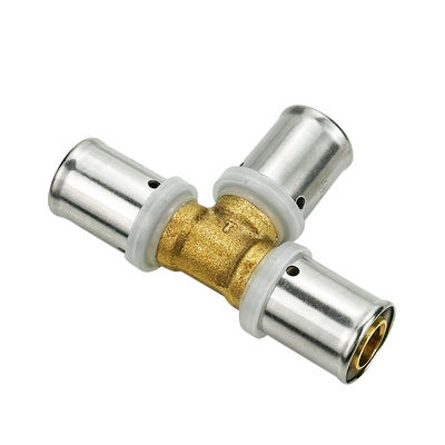 เครื่องประปา ชาย Tee ทองแดง เครื่องปุ่มพิมพ์ Fittings หลายชั้น Pex Pert เครื่องปุ่มท่อสําหรับระบบทําความร้อน