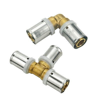 ตัวอย่างฟรี ทองแดง Crimp Pex Fitting 3/4 นิ้ว PEX เครื่องเชื่อมต่อปั๊มน้ํา Elbow Tee สหภาพปรับ PEX ปั๊มไฟท์สําหรับก๊าซ