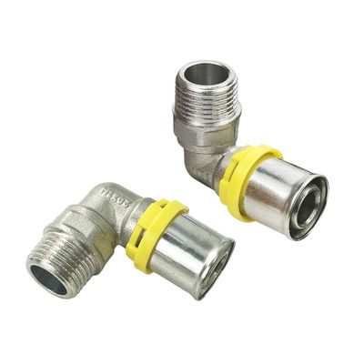 อัดคอรซิชั่น พรีส ฟิตติ้งสําหรับ PEX AL PEX ท่อ PEX เหมาะสมและสามารถปรับปรุงได้ สีทองแดงธรรมชาติสําหรับก๊าซ