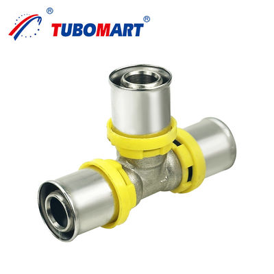 PEX Al PEX ท่อที่เข้ากันได้ TH ประเภท Press ทองแดง Fitting สําหรับน้ําก๊าซ Coper CW614N CE รับรองและยาวนาน
