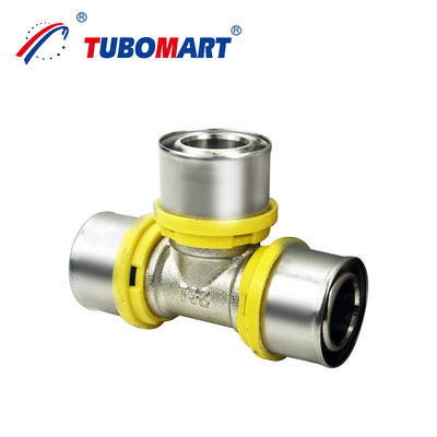 เครื่องปรับปรุง Pex Al Pex Press Fittings ทองแดง HPb 58-3A หรือ DZR ทองแดง CW 602N สําหรับก๊าซที่เข้ากันได้กับท่อ Pex