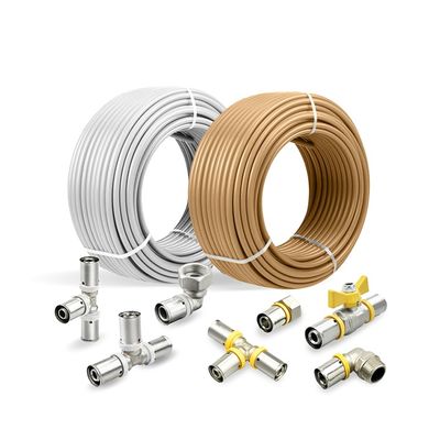 ท่อประปา PEX Al PEX สำหรับทำความร้อนใต้พื้นแบบขายส่ง ปรับแต่งได้ ท่อคอมโพสิต PEX Al PEX พลาสติก ขนาด 16-32 มม.
