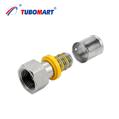 ผู้ผลิต OEM ข้อต่อ PEX Al PEX ระบบท่อแก๊ส 16-32 มม. ทองเหลือง กดข้อต่อประปา