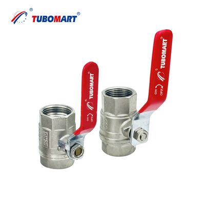TUBOMART OEM วาล์วกลมทองแดงที่มีมือกระพริก 1/2''-1' วาล์วกลมทองแดงสําหรับการจัดส่งน้ํา