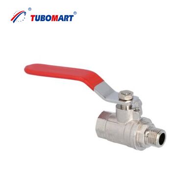 TUBOMART OEM วาล์วกลมทองเหลืองมือด้วยมือกระพริก 1/2''-1'' ISO 9001 รับรองสําหรับการจัดหาน้ําและก๊าซ