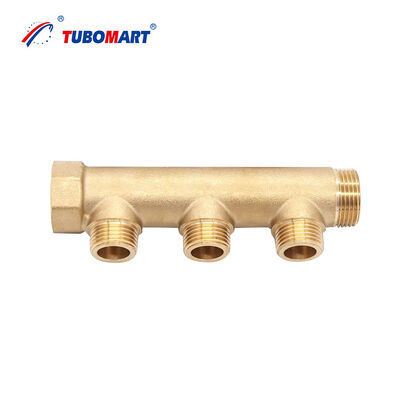 TUBOMART OEM ISO 9001 Certified Modern Design 36mm 3/4''-1'' Brass Manifold Easy Installation for Hot Cold Water Heating System